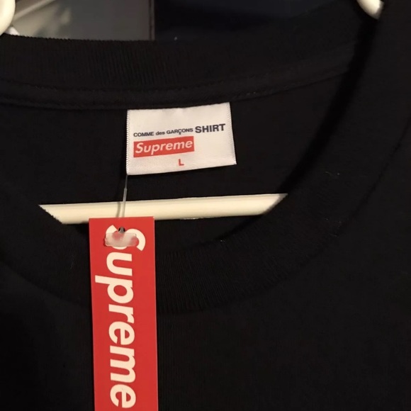 Supreme x CDG Box Logo T Shirt BLACK - Picture 2 of 2