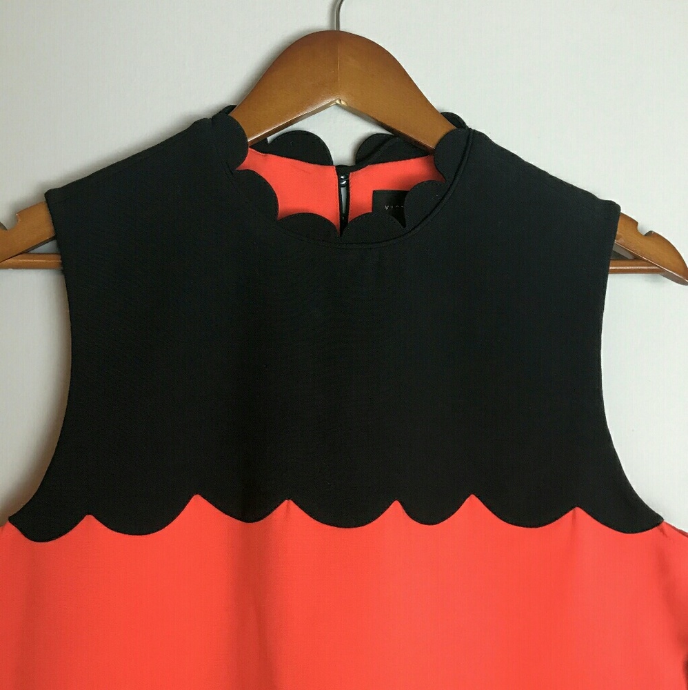 🎉HP🎉XL Victoria Beckham Orange Scallop Dress - Picture 6 of 8