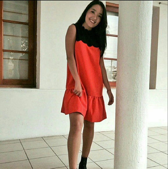 ๐HP๐XL Victoria Beckham Orange Scallop Dress - Picture 8 of 8