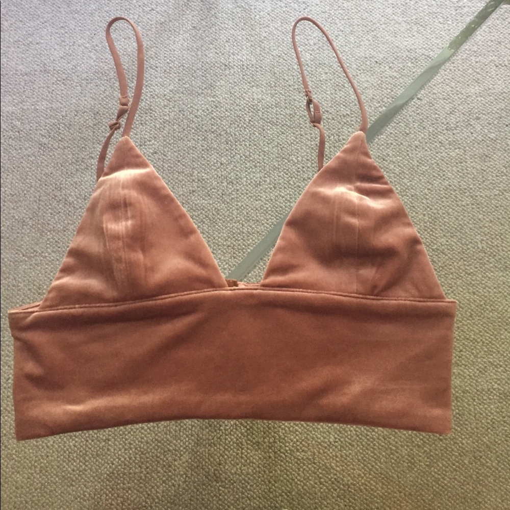 Velvet pink crop top