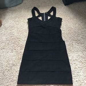 Strapping Black Bodycon Dress