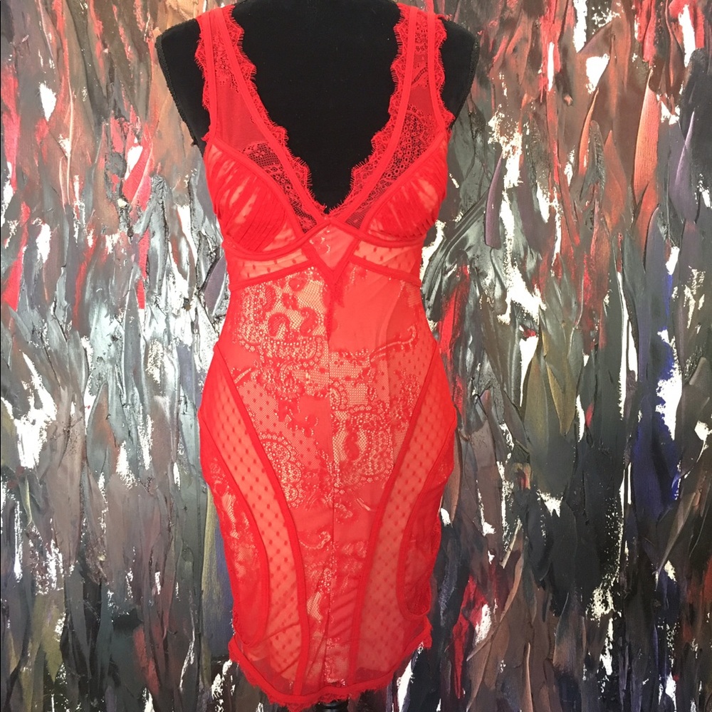 Bebe Red lace dress