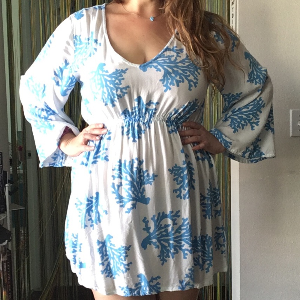 🚫Donated🌪🚫Beachy Blue Coral Dress Tunic