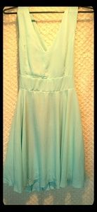 Light seafoam green dress. Perfect for weddings!!