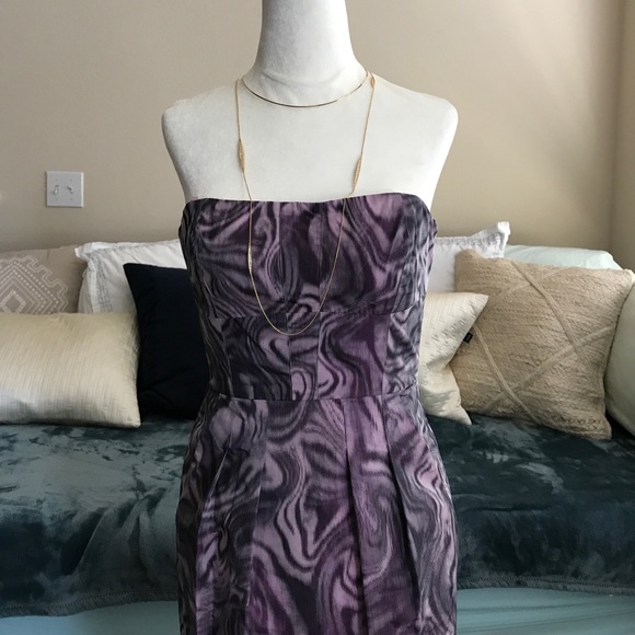 BCBGMAXAZRIA Strapless Printed Cocktail Dress - Picture 4 of 5