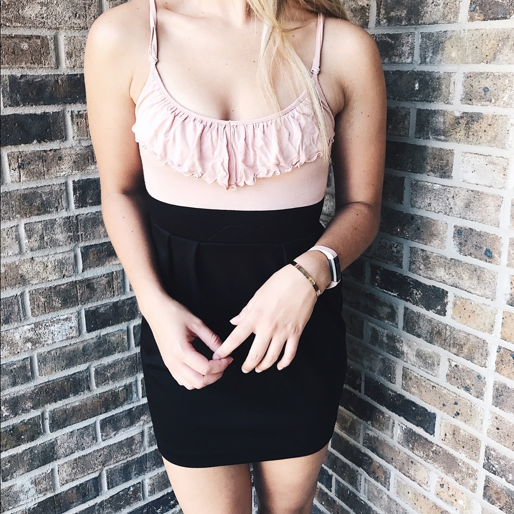 PINK AND BLACK DRESS