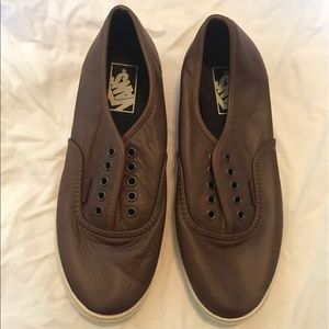 Brown leather vans NWOT