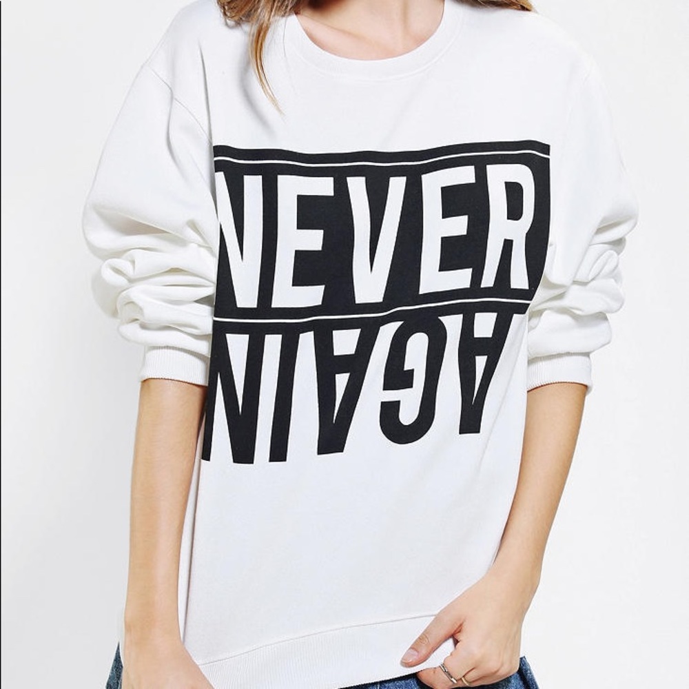 Urban Outfitters "Never Again" Pullover Sweatshirt