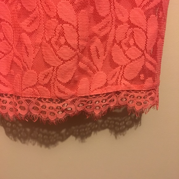 Coral Lace Detail Dress - Picture 3 of 6