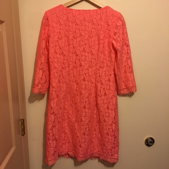 Coral Lace Detail Dress - Picture 5 of 6