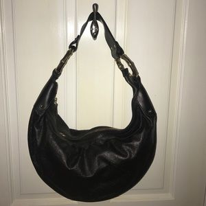 Authentic black Gucci half moon shaped bag