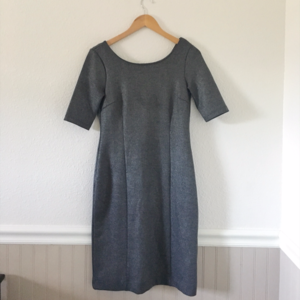 BANANA REPUBLIC Fitted Metallic Grey Dress