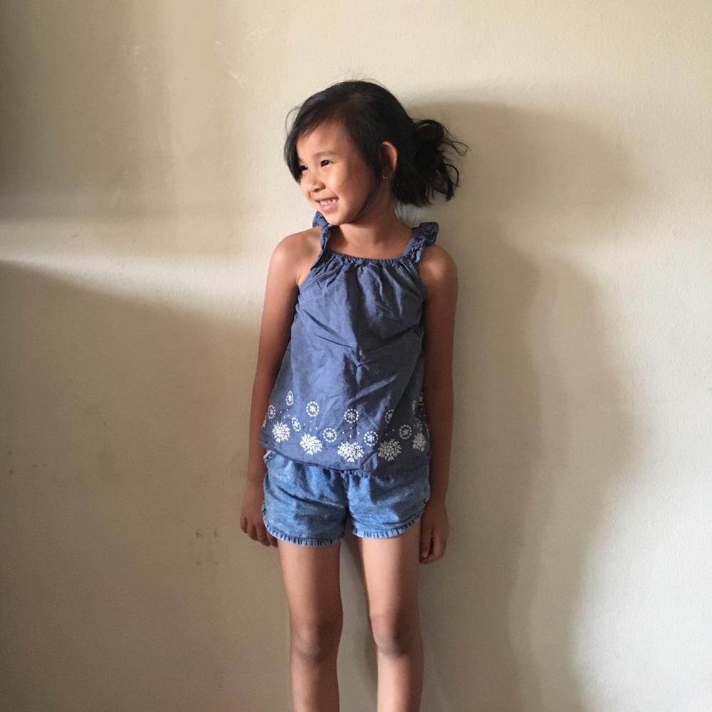 DENIM COLOR TONE TANK TOP 3T