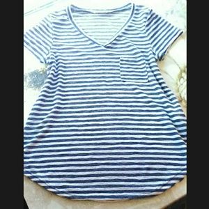 Blue & Cream Striped Lightweight Sweater T-shirt
