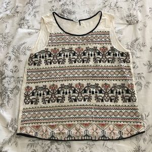 Beaded detailed sleeveless tank