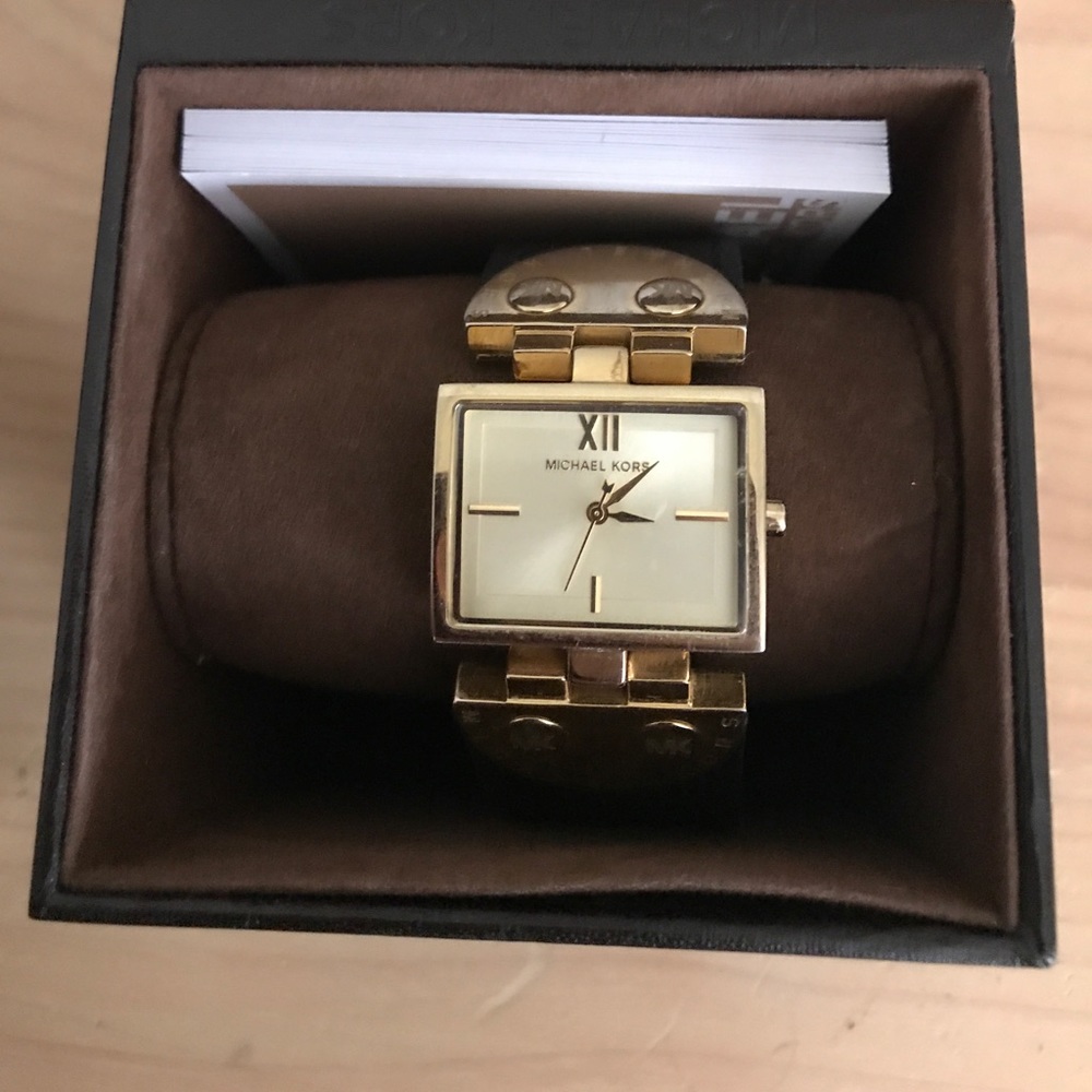 Michael Kors Black Leather Watch