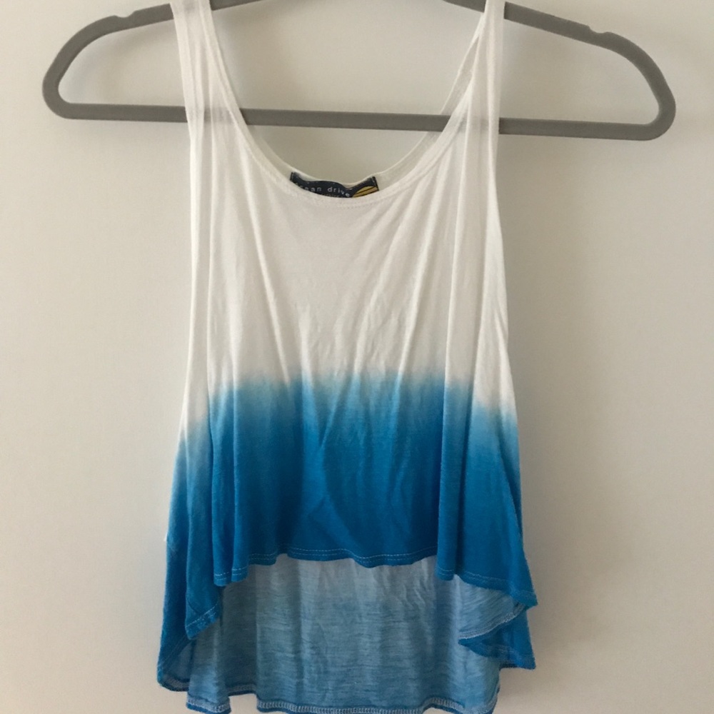 Blue and white crop top!!