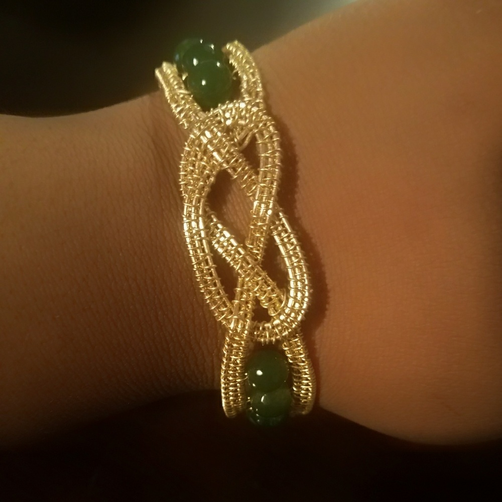 Handmade Wire Bracelet and Earrings