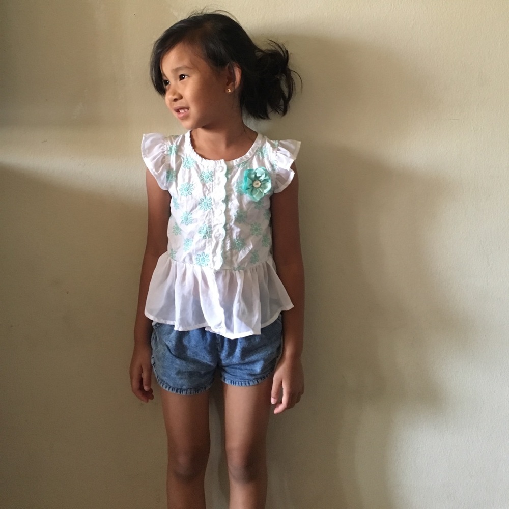 WHITE MINT CHIFFON RUFFLED TOP 6