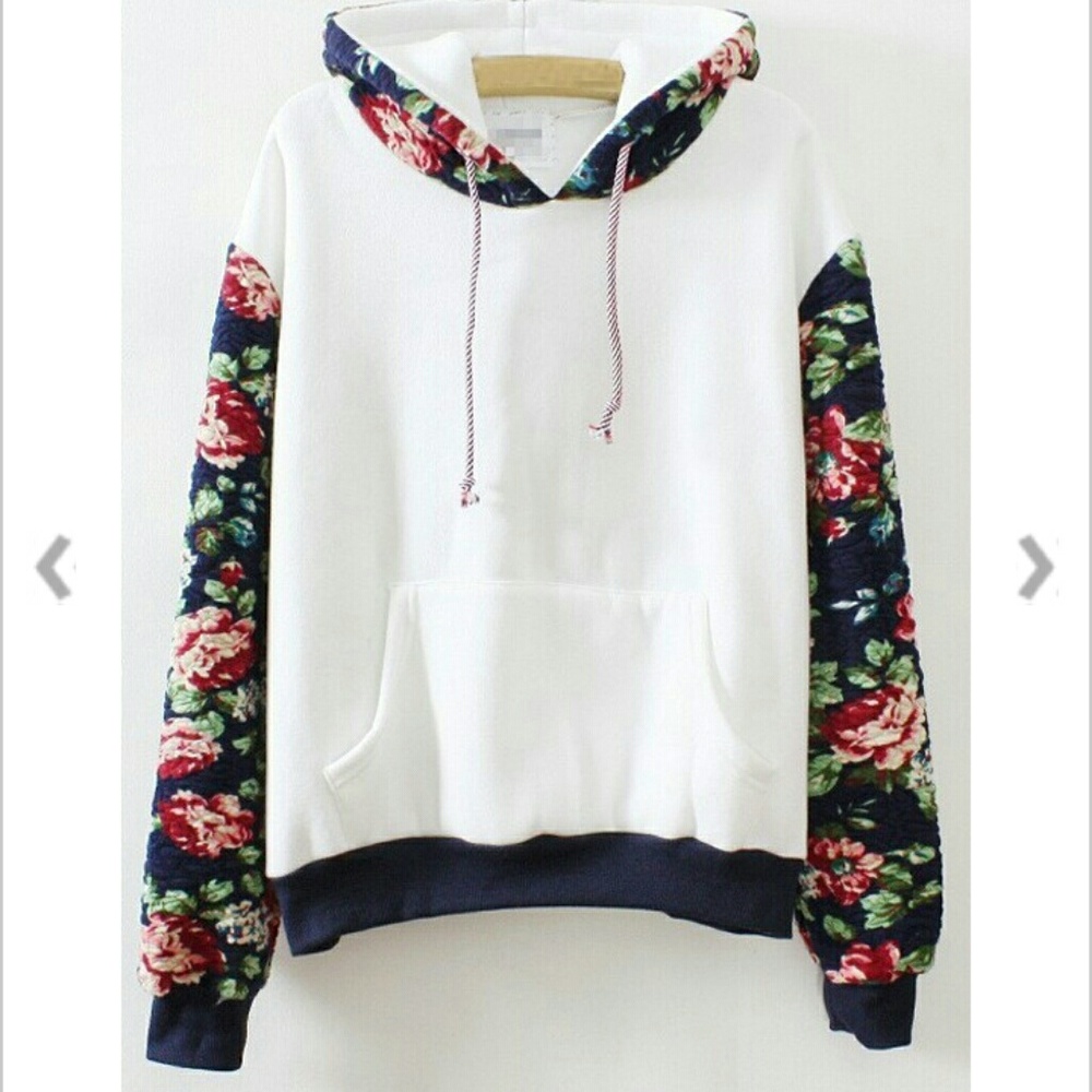 Floral hooded sweatshirt