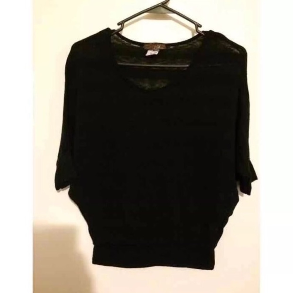 Sheer black lined shirt