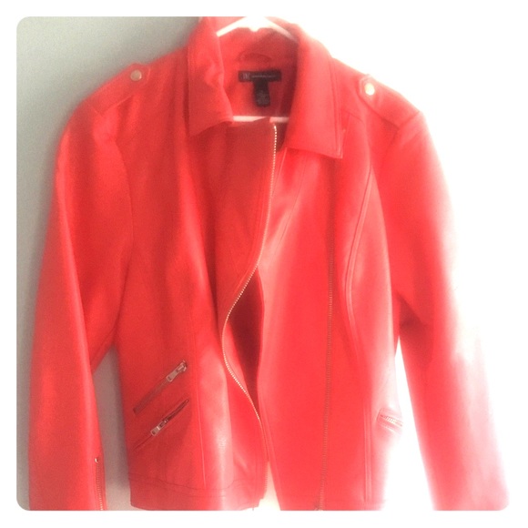 Red pleather moto jacket - Picture 1 of 3