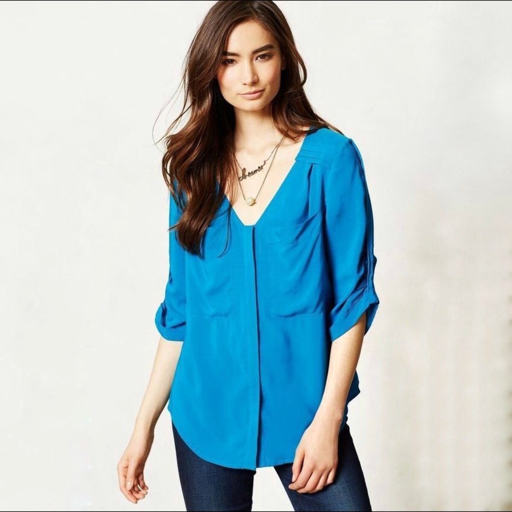 Anthropologie Teal Estrie Henley