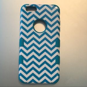 White and blue Chevron iPhone case