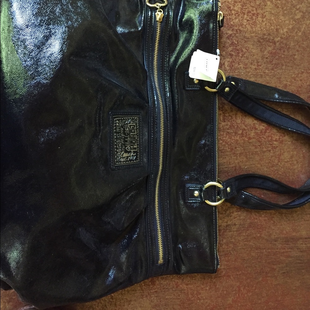 Coach Black Patent Leather Shoulder Bag NWT