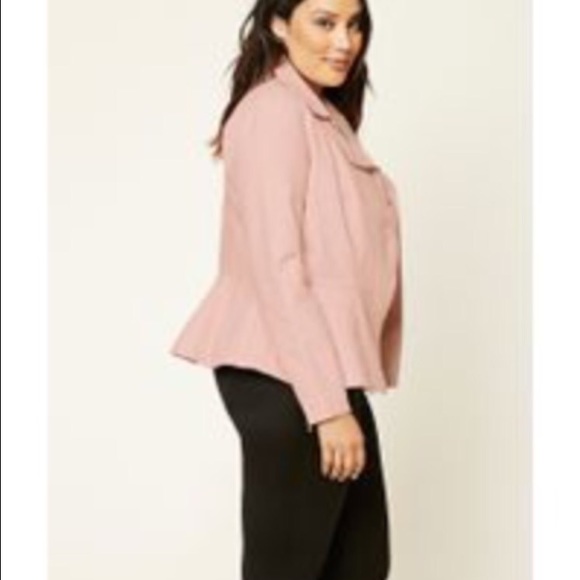 Blush pink pleather moto jacket - Picture 3 of 3