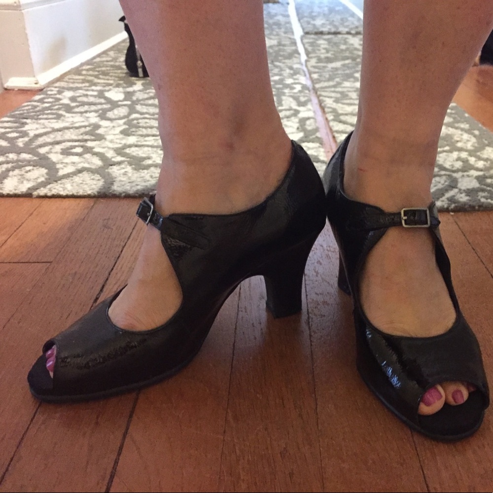 Aerosoles Black Peep Toe Pumps