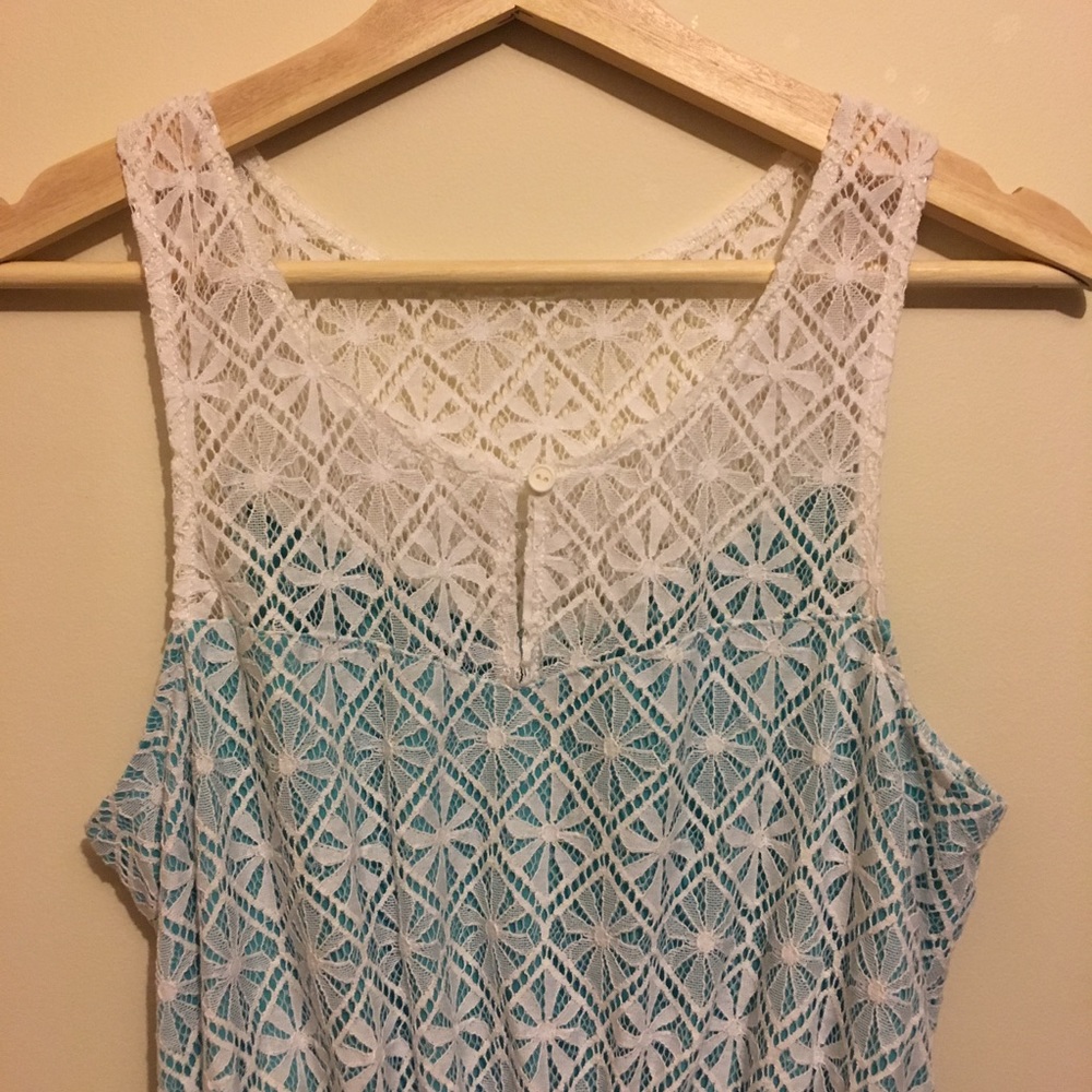 Blue and Lace Skater Style Dress