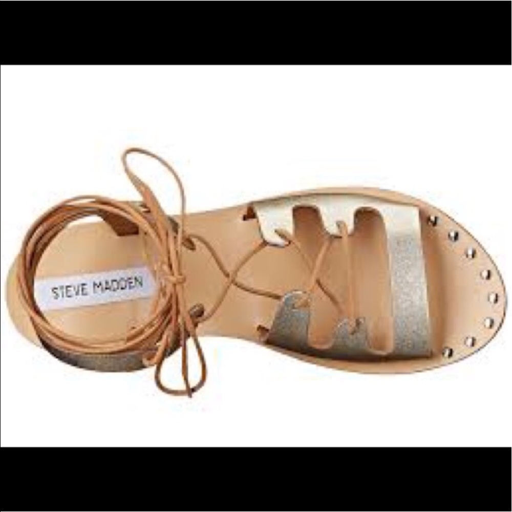 Steve Madden "Rella" Gold Gladiator Sandals - Picture 2 of 8