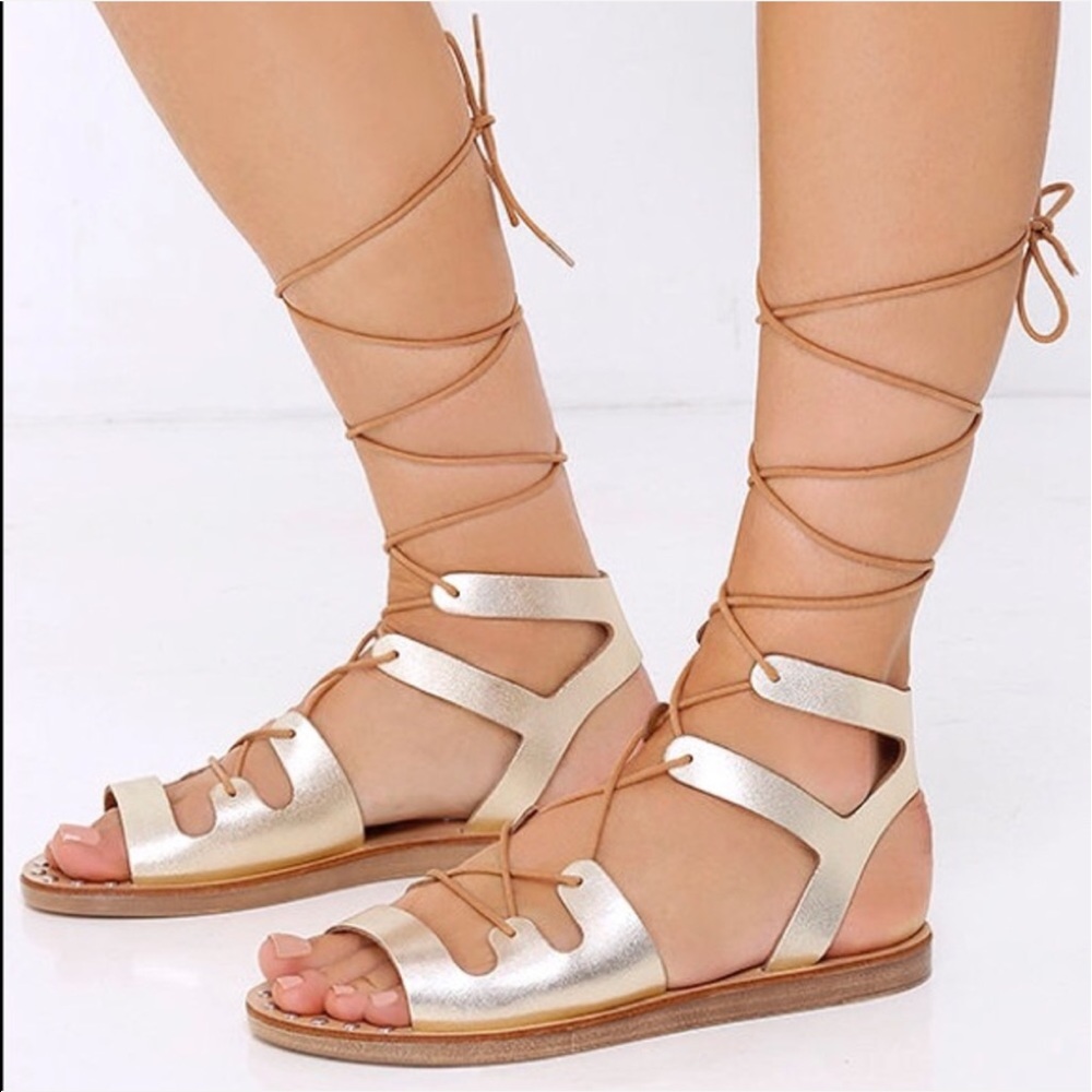 Steve Madden "Rella" Gold Gladiator Sandals - Picture 3 of 8