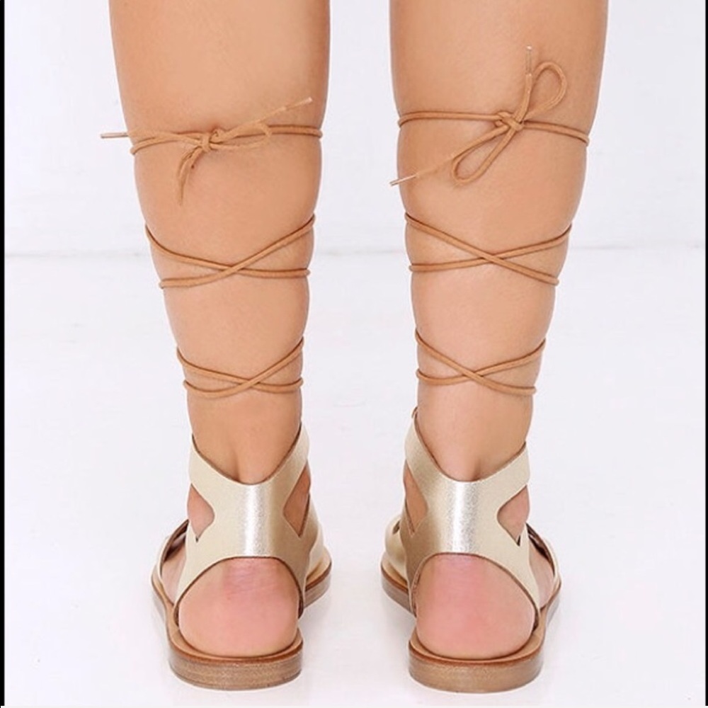 Steve Madden "Rella" Gold Gladiator Sandals - Picture 5 of 8