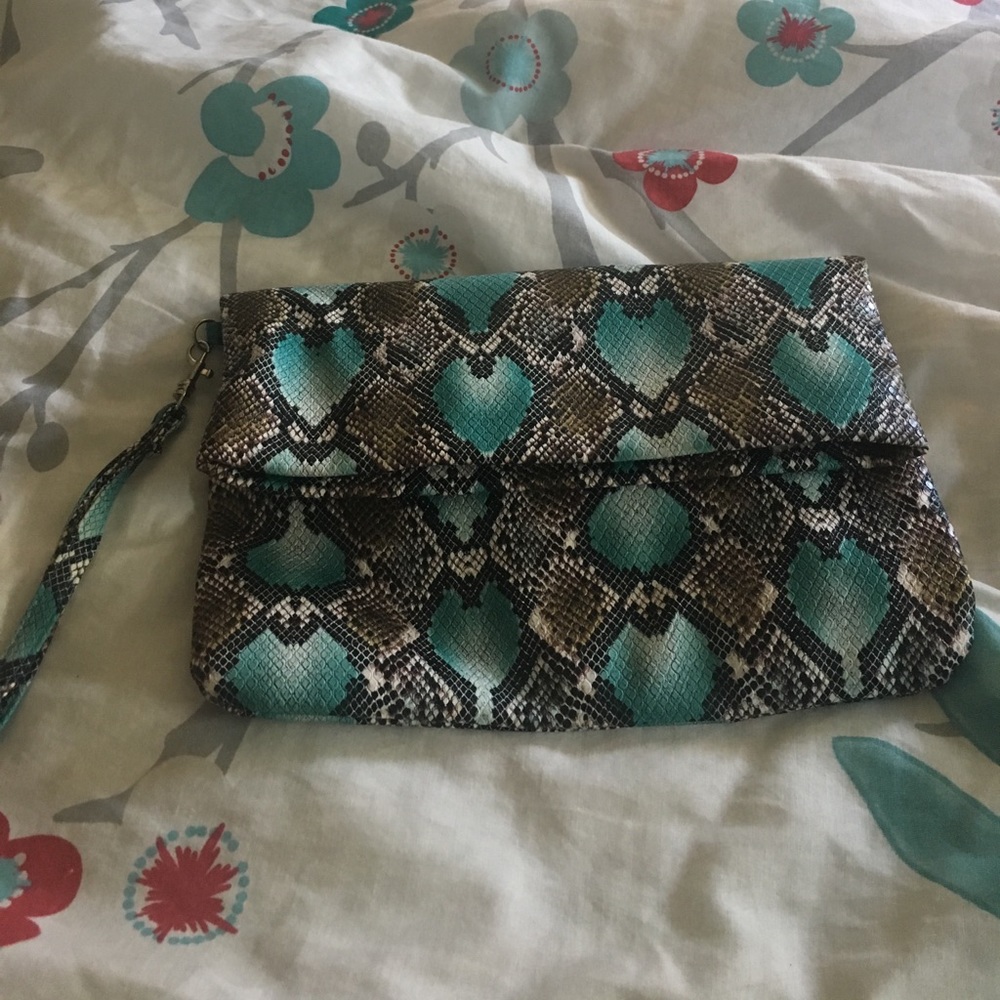 Snake skin clutch