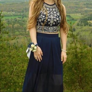 Navy blue prom dress