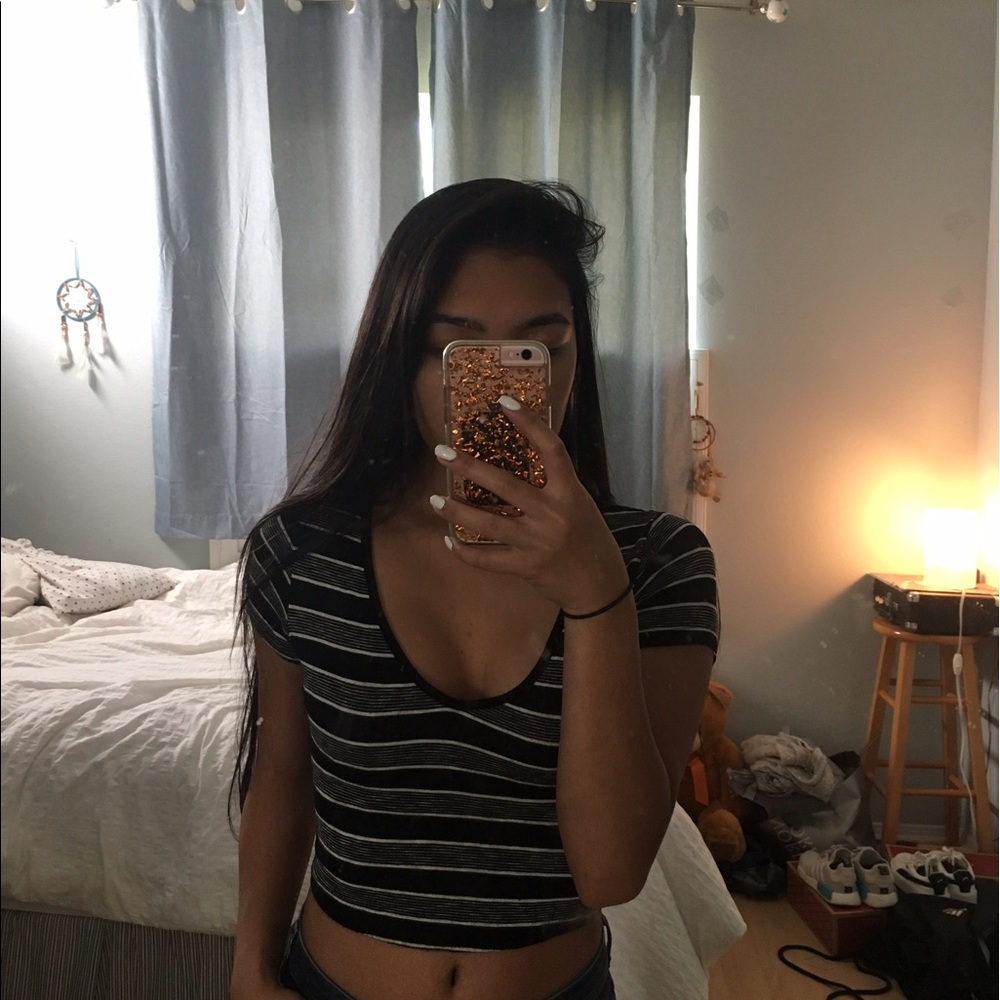 Brandy stripped crop top