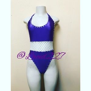 Purple one piece bodysuit $65
