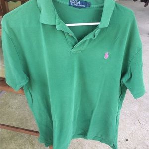 Men's green polo