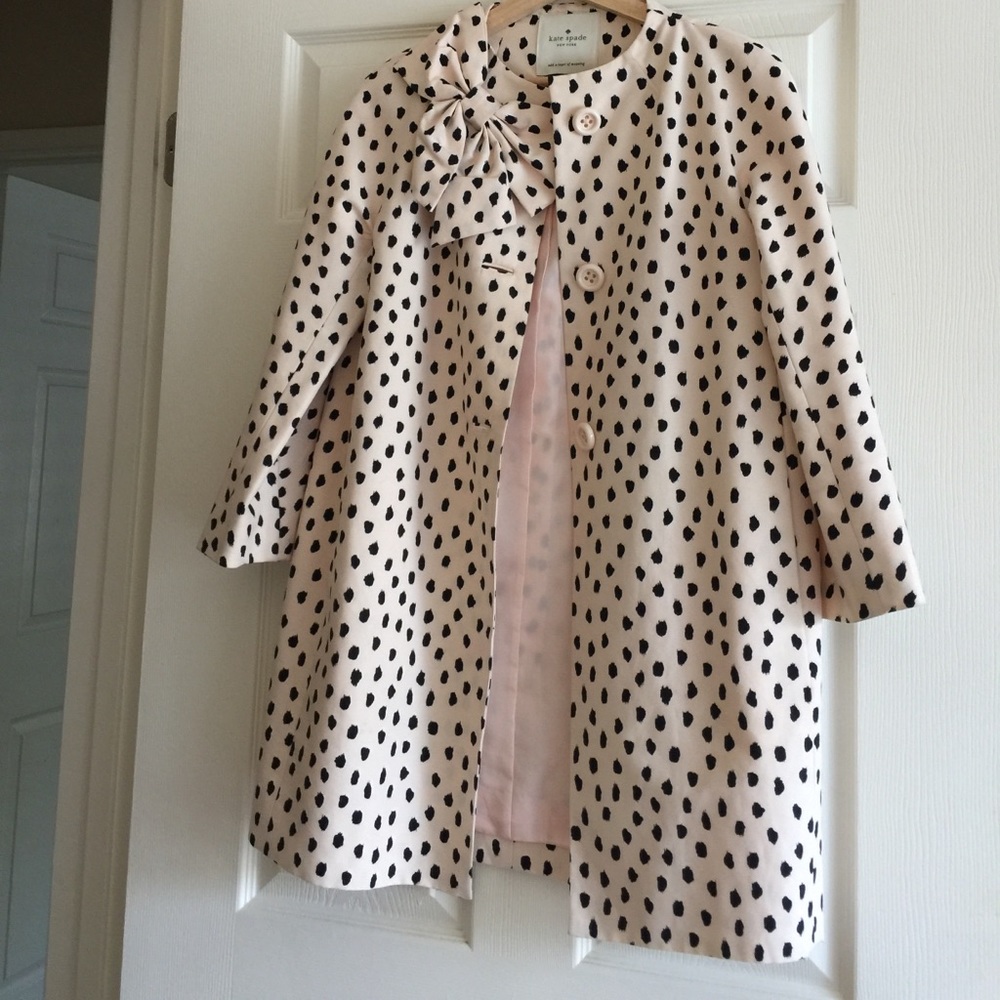 Kate Spade Spotted Bow Coat (Size Small)