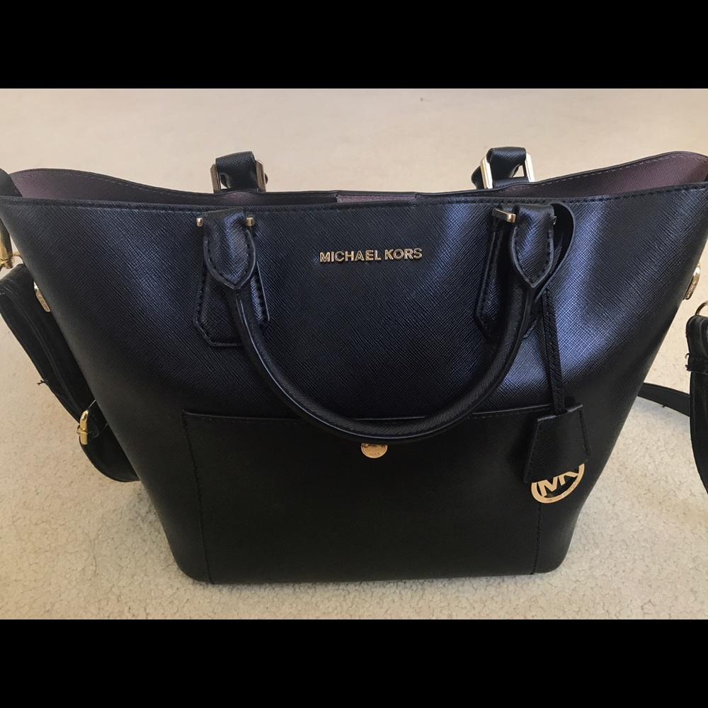 Michael Kors black leather bag