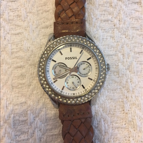 Fossil Braided Leather Band Watch - Picture 1 of 4