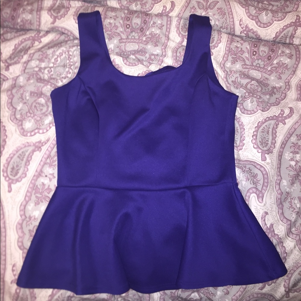 Deep purple peplum top