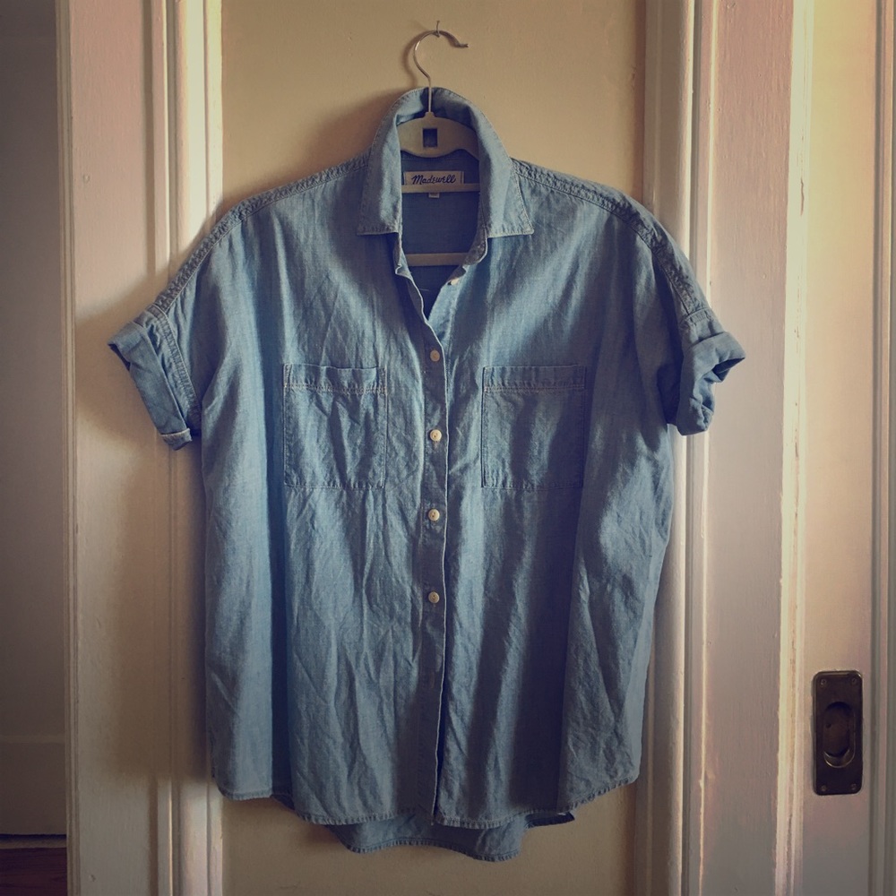 Madewell Chambray Jean Relaxed Boyfriend Shirt