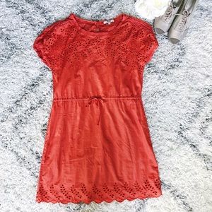 Madewell Orange Summer Eyelet Dress