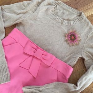 J. Crew pink pencil skirt with bow