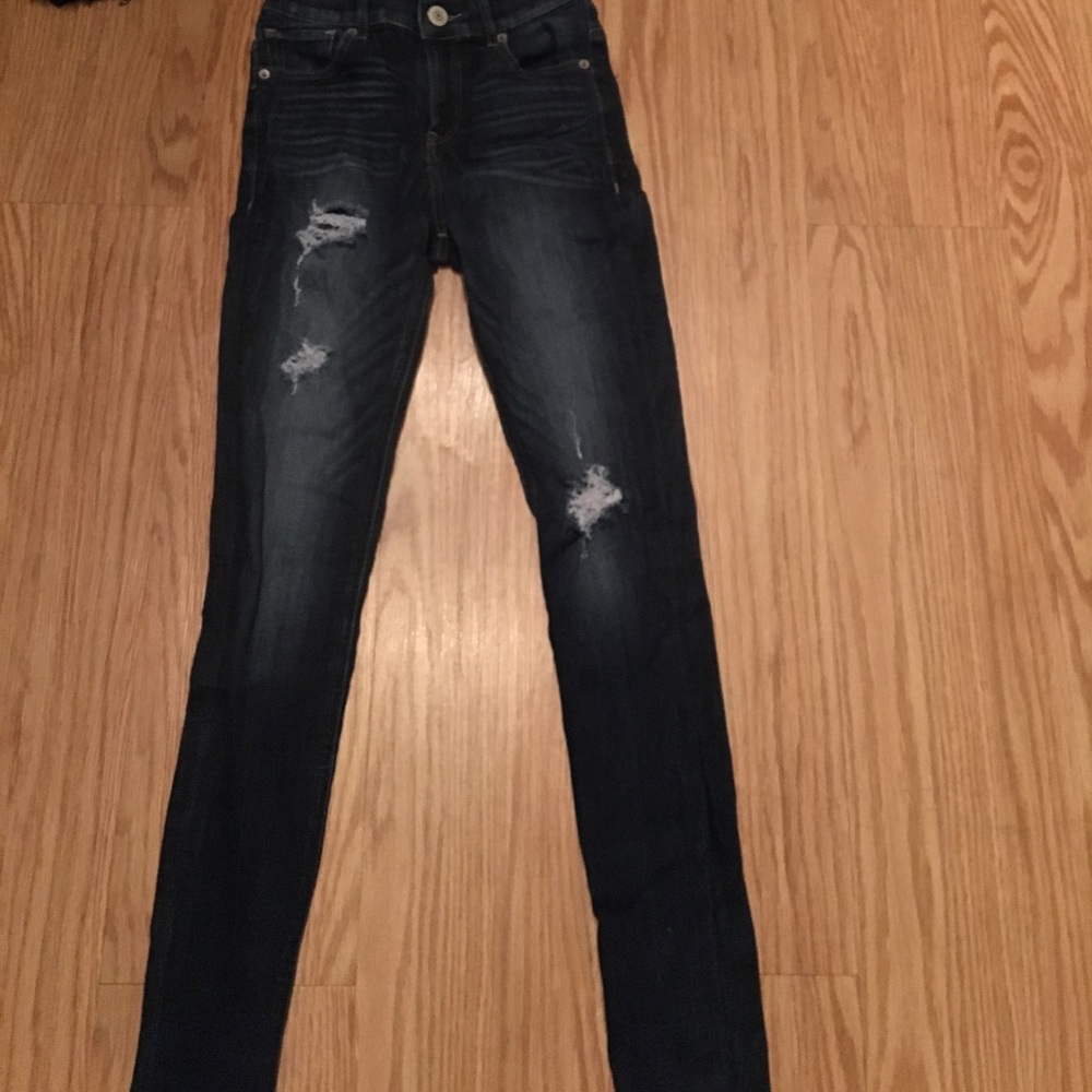 Express Low Rise Distressed Stretch Skinny Jeans