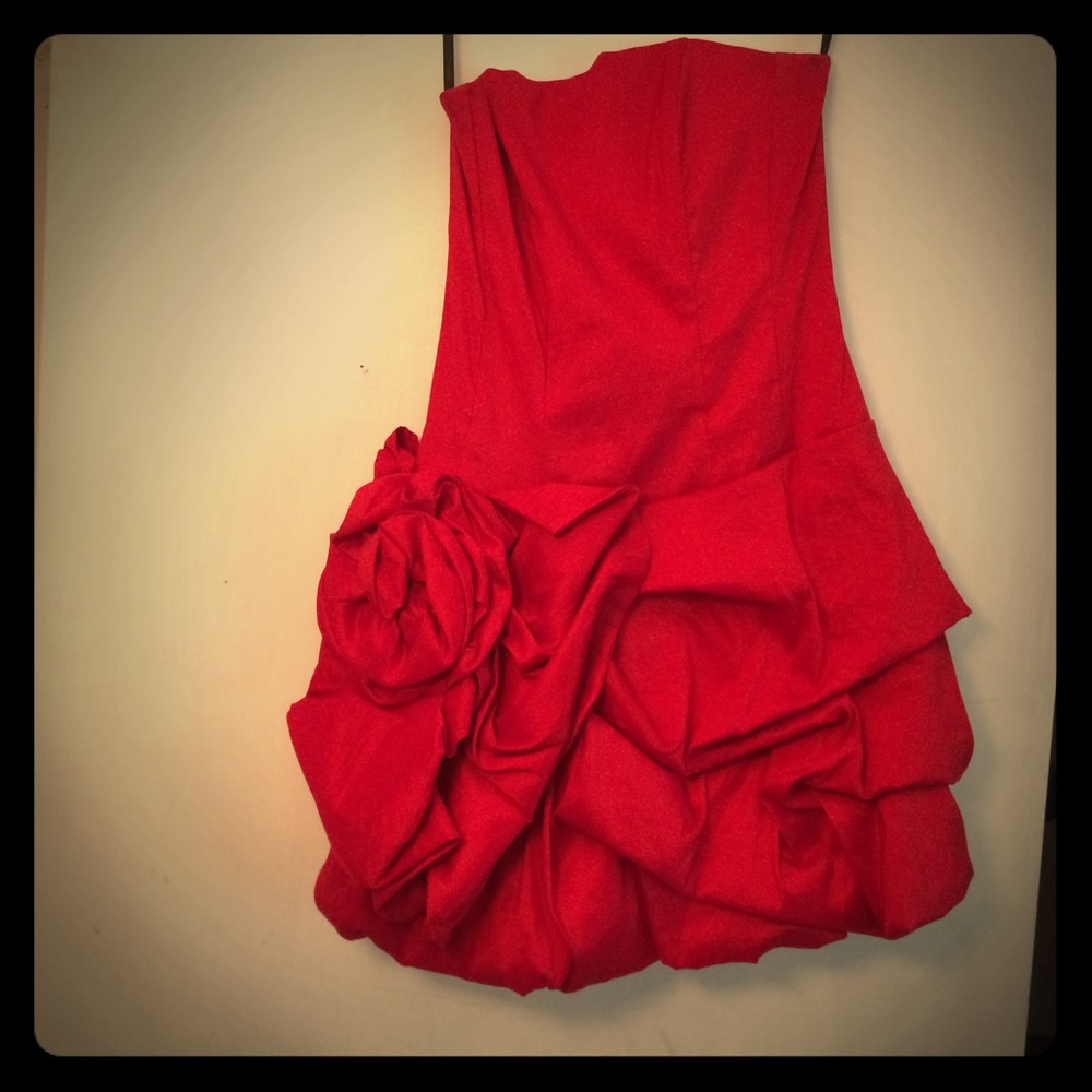 Red Strapless Mini Dress