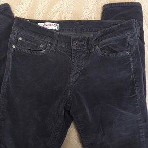 Red engine gray corduroy skinny pants